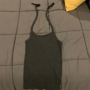 Gray Aerie tie back tank top